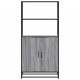 Sonata H Висока дъска Grey Sonoma 68x35x139 cm Обработено дърво и метал