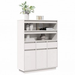 Sonata H Висок шкаф, бял, 89x34x116,5 см, борово дърво масив - Corpuri, vitrine, biblioteci modulare