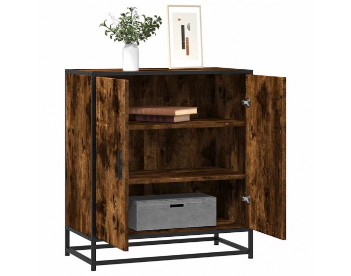 Sonata H Шкаф опушен дъб 68x35x76 cm Изработена дървесина и метал