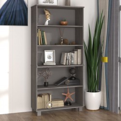 Sonata H Висок шкаф HAMAR, борово дърво масив, светлосив - Corpuri, vitrine, biblioteci modulare