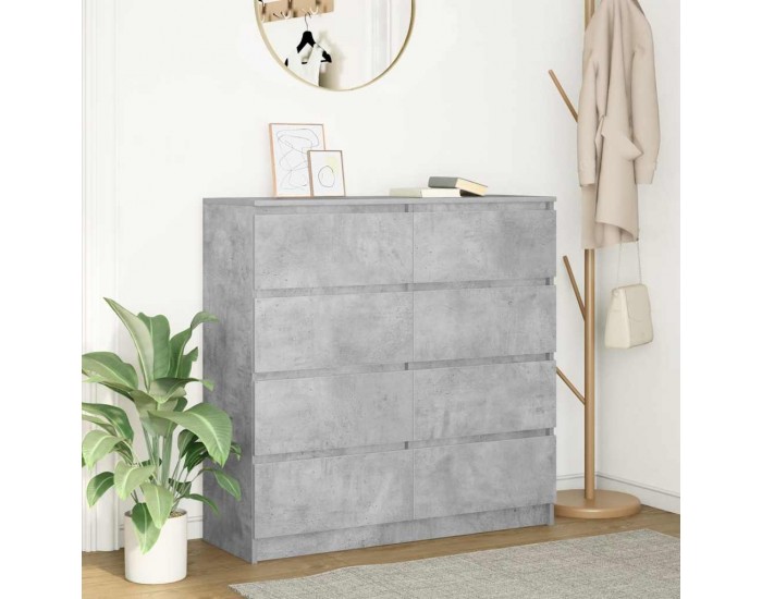 Sonata H Сайдборд, бетонно сив, 100x35x99 см, инженерно дърво