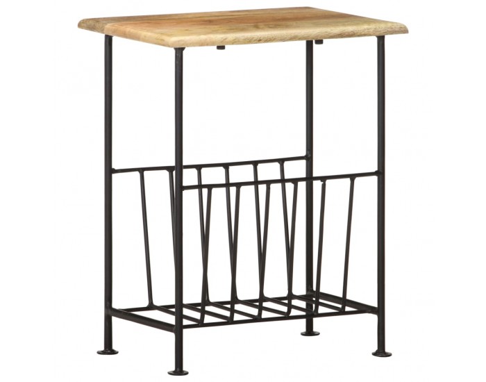 Sonata H Поставка за списания 40x30x50 см мангово дърво масив и стомана