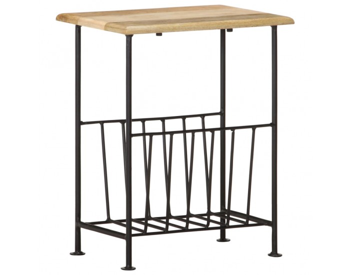 Sonata H Поставка за списания 40x30x50 см мангово дърво масив и стомана