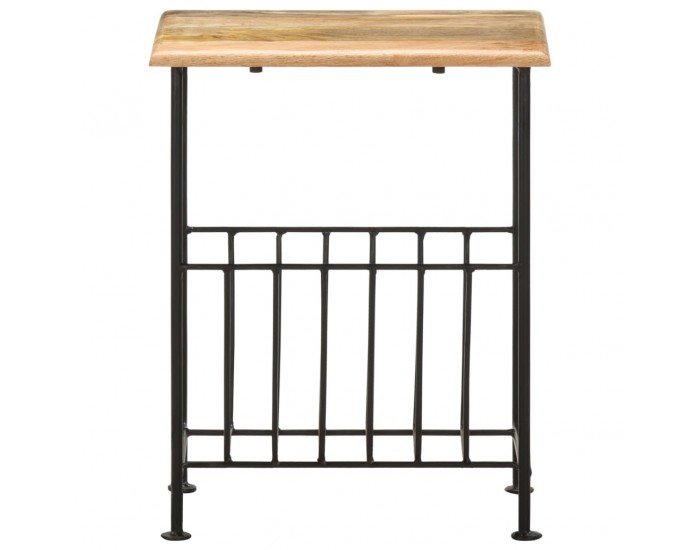 Sonata H Поставка за списания 40x30x50 см мангово дърво масив и стомана
