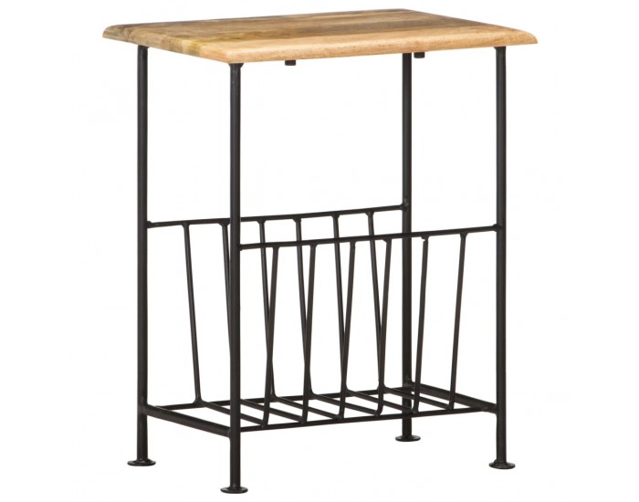 Sonata H Поставка за списания 40x30x50 см мангово дърво масив и стомана