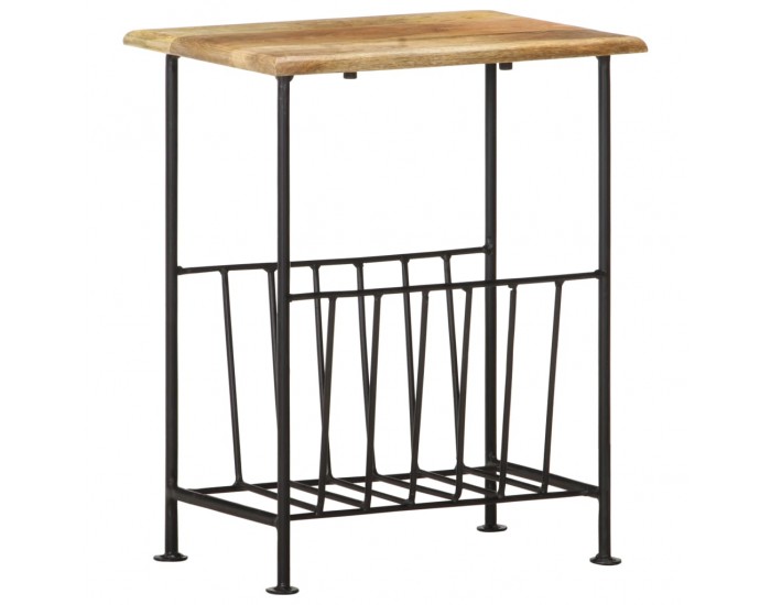 Sonata H Поставка за списания 40x30x50 см мангово дърво масив и стомана