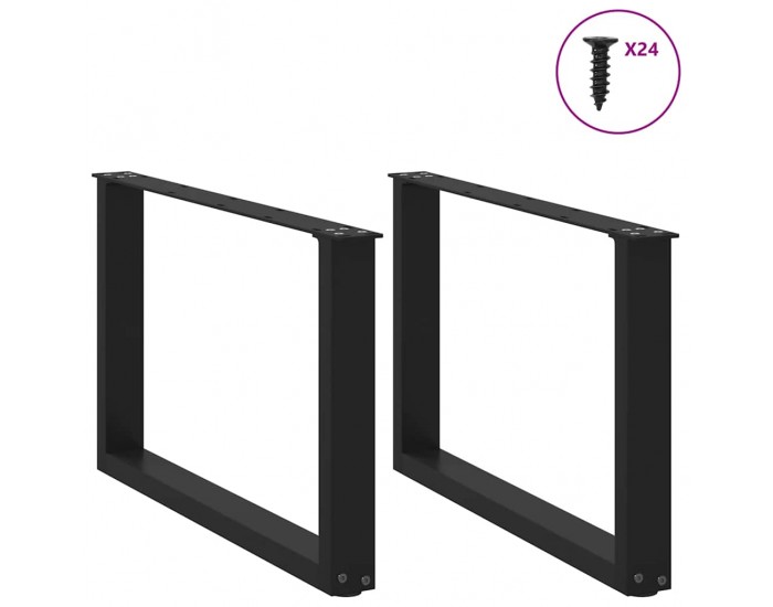 Sonata H Крака за холна маса с U-образна 2 бр черни 60x(42-43)см стомана