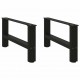 Sonata H Крака за масичка за кафе черни 2 бр. 60x(30-31) см стомана