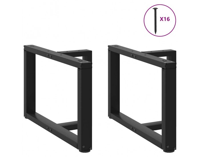 Sonata H Крака за холна маса T-образна 2бр черни 60x25x(42-43)см стомана