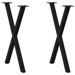 Sonata H Крака за маса за хранене с форма на X 2 бр. черни 57x(72-73) cm - Piese pentru mese