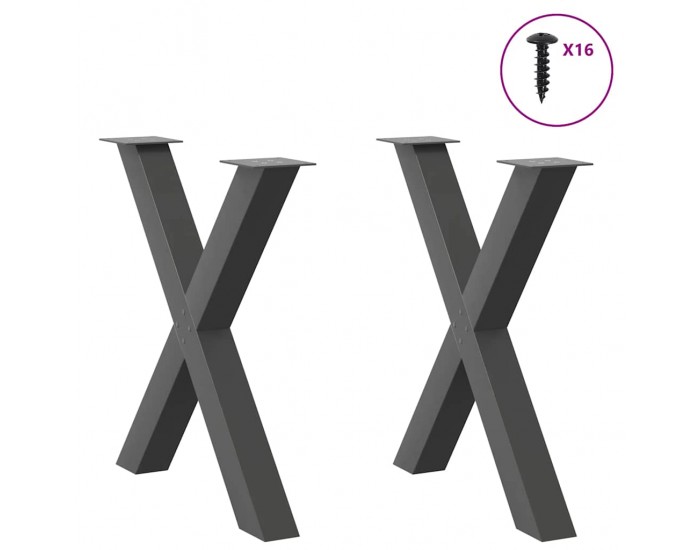 Sonata H Крака за трапезна маса с X-образна 2 бр 70x(72-73) см стомана