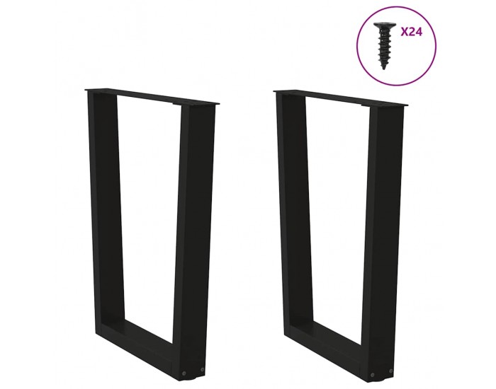 Sonata Picioare de masă în formă de V, 2 buc., negru, 60 x (72-73,3) cm, oțel