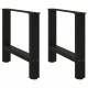 Sonata H Крака за масичка за кафе черни 2 бр. 60x(42-43) cm стомана