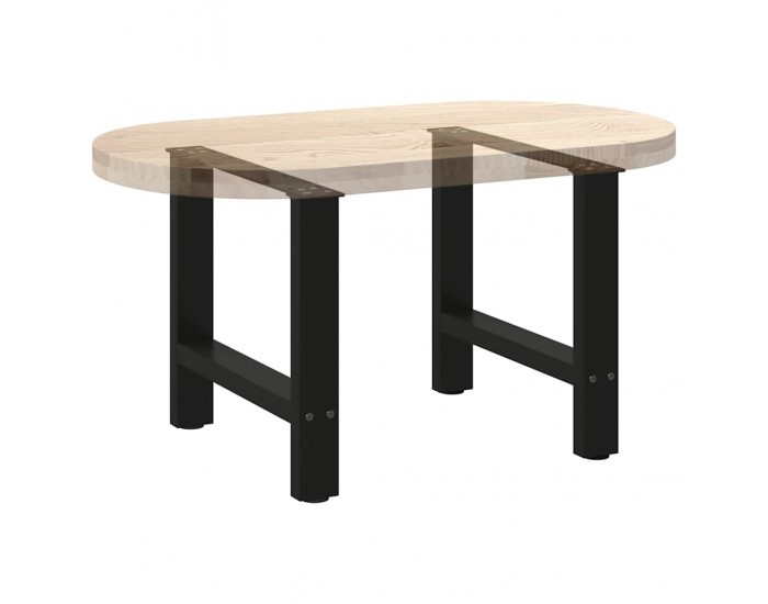 Sonata H Крака за масичка за кафе черни 2 бр. 60x(42-43) cm стомана