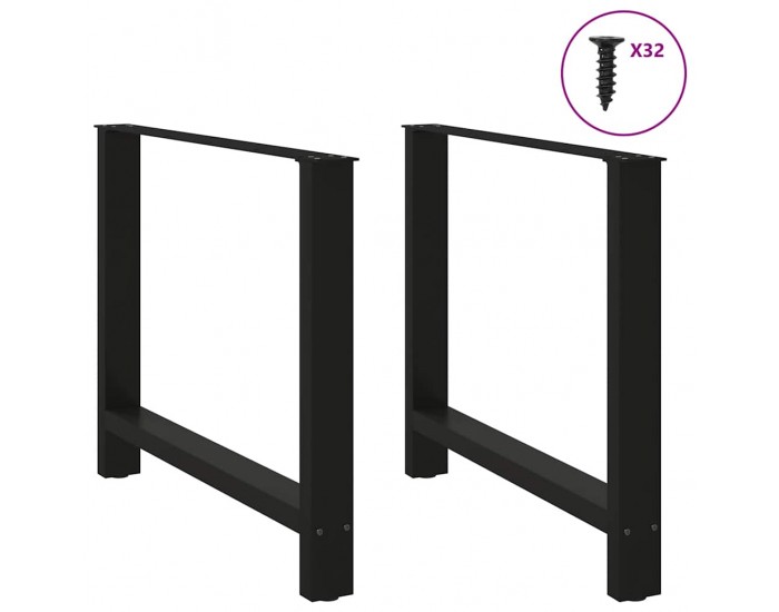 Sonata H Крака за трапезна маса черни 2 бр. 100x(72-73) cm стомана