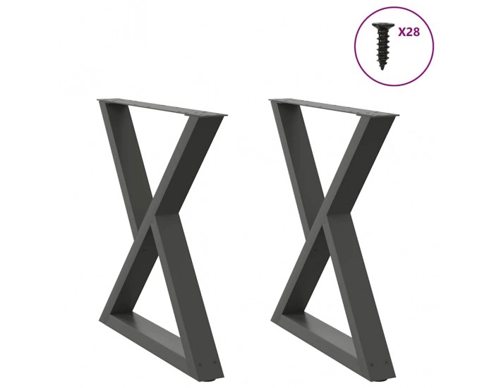 Sonata H Крака за маса за хранене 2 бр. антрацит 70x(72-73,3) cm стомана