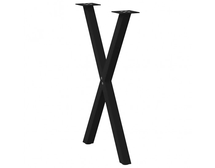 Sonata H Крака за маса за хранене с форма на X 2 бр. черни 50x(72-73) cm
