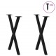 Sonata H Крака за маса за хранене с форма на X 2 бр. черни 50x(72-73) cm
