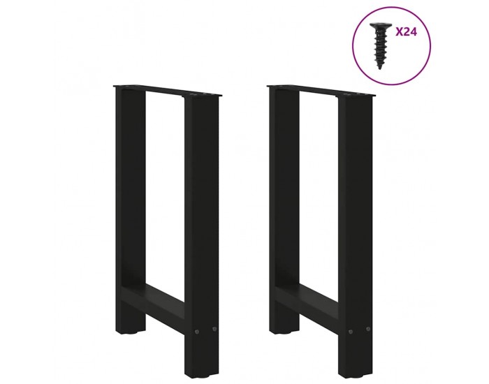 Sonata H Крака за трапезна маса черни 2 бр. 60x(72-73) cm стомана