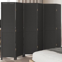 Sonata H Разделител за стая, 6 панела, черен, дърво пауловния масив - Electrocasnice și accesorii pentru living
