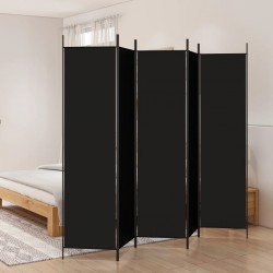 Sonata H Параван за стая, 5 панела, черен, 250x200 см, текстил - Electrocasnice și accesorii pentru living