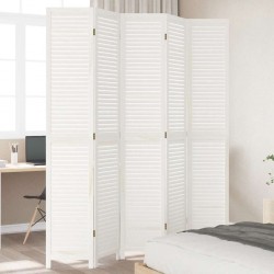 Sonata H Разделител за стая, 5 панела, бял, дърво пауловния масив - Electrocasnice și accesorii pentru living