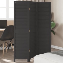 Sonata H Разделител за стая, 3 панела, черен, дърво пауловния масив - Electrocasnice și accesorii pentru living