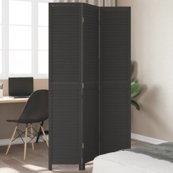 Sonata H Разделител за стая, 3 панела, черен, дърво пауловния масив - Electrocasnice și accesorii pentru living