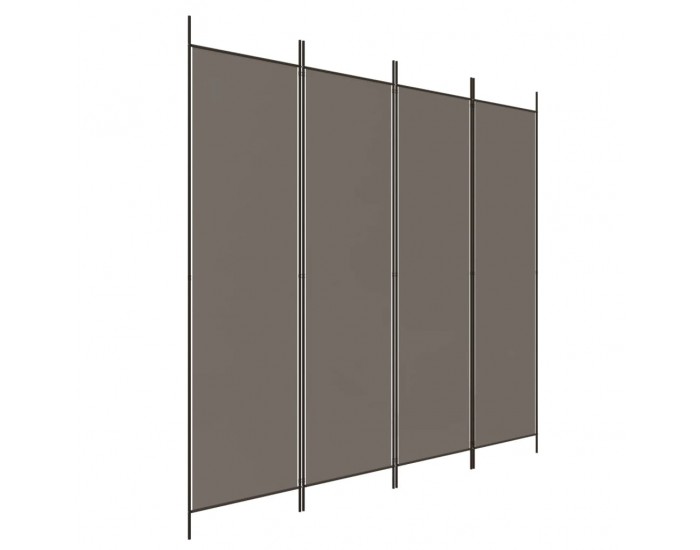 Sonata H Параван за стая, 4 панела, антрацит, 200x200 cм, текстил