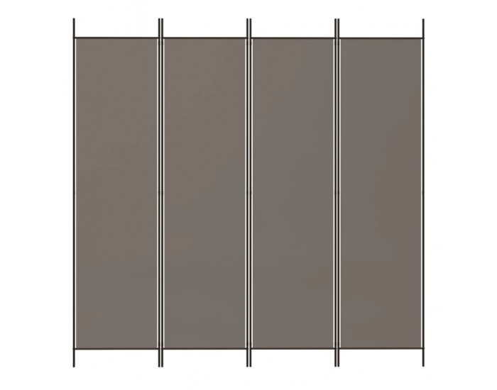 Sonata H Параван за стая, 4 панела, антрацит, 200x200 cм, текстил