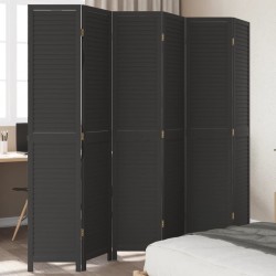 Sonata H Разделител за стая, 6 панела, черен, дърво пауловния масив - Electrocasnice și accesorii pentru living