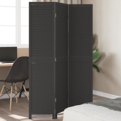 Sonata H Разделител за стая, 3 панела, черен, дърво пауловния масив - Electrocasnice și accesorii pentru living