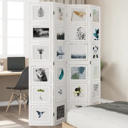 Sonata H Разделител за стая, 4 панела, бял, дърво пауловния масив - Electrocasnice și accesorii pentru living