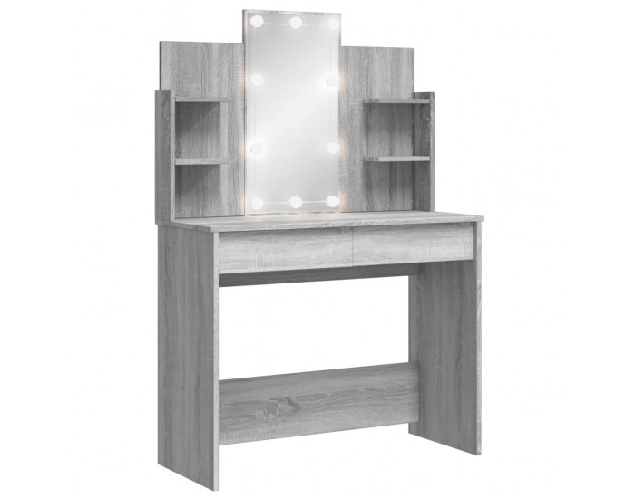 Sonata H Тоалетка с LED лампи, сив сонома, 96x40x142 см
