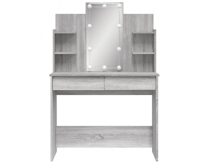 Sonata H Тоалетка с LED лампи, сив сонома, 96x40x142 см