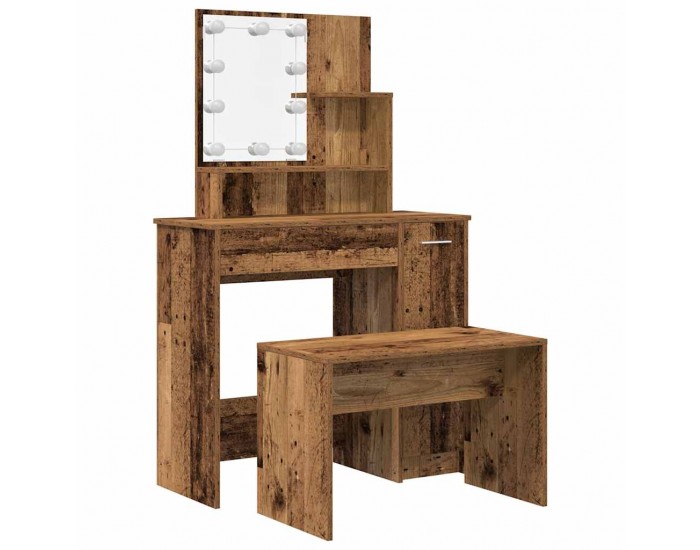 Sonata H Комплект тоалетка с LED Старо дърво