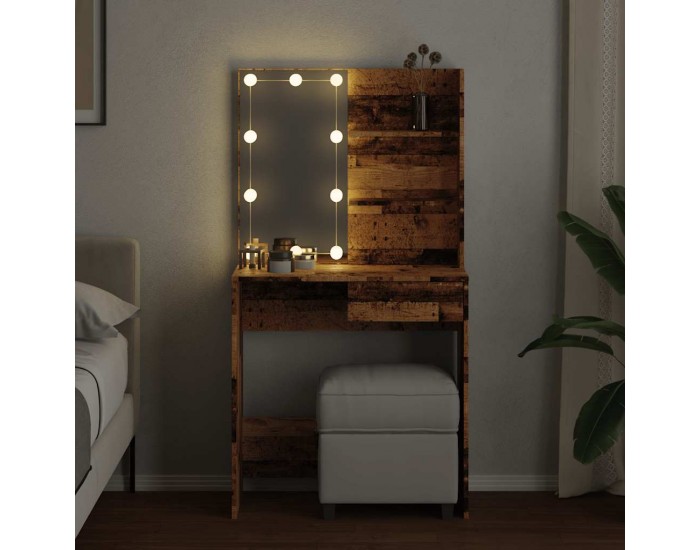 Sonata H Тоалетка с LED Старо дърво 74,5x40x141 cm