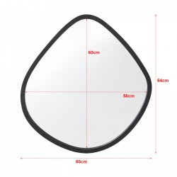 Стенно огледало Galatone черен, мат 64x60cm [] - Oglinzi