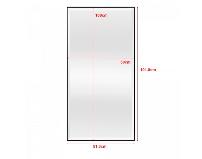 Стенно огледало Novoli 50x100 см черно []