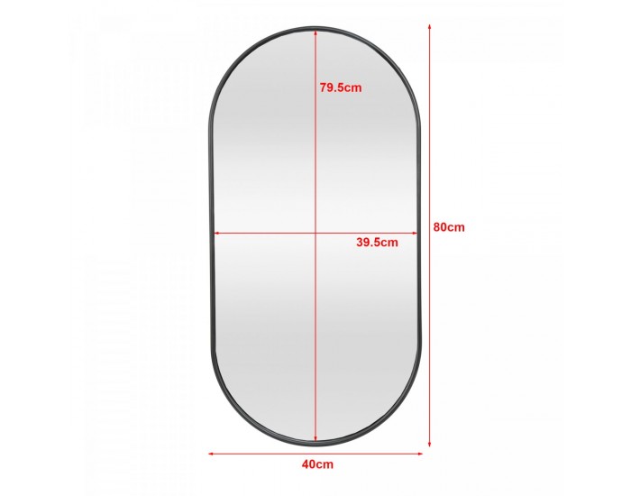 Стенно огледало Picciano 40x80см черно, мат []