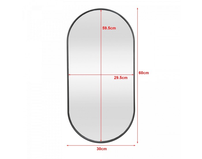 Стенно огледало Picciano 30x60см черно, мат []
