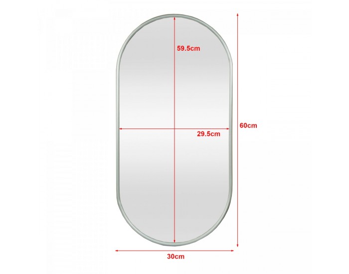 Стенно огледало Picciano 30x60см графитено сиво []