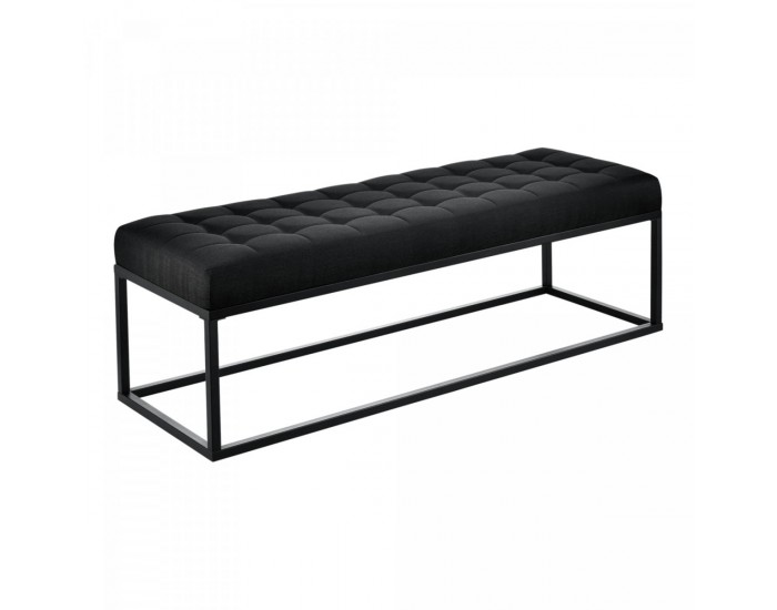 Тапицирана пейка Salta метал 120x40x38 см черен []