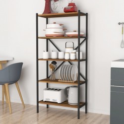 Кухненски рафт Tomelilla 160x66x34 см орех/антрацит [] - Birou