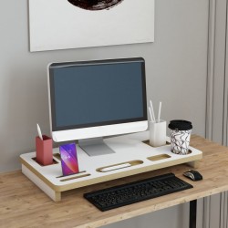 Стойка за монитор Tjele 54 x 30 x 7 cm бяла [] - Papetărie