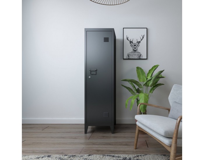 Единично шкафче Kurikka 137x38x38 см черно []
