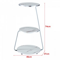 Помощна маса Sipoo 74x46x37cm мраморна визия бял [] - Măsuțe de living