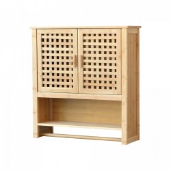 Шкаф за баня Borlänge стенен шкаф бамбук 66 x 62 x 20 cm [] - Sonata G