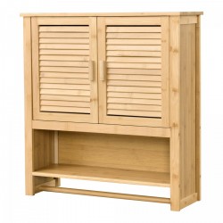 Шкаф за баня Tyresö стенен шкаф бамбук 66 x 62 x 20 cm [] - Baie