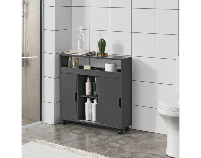 Шкаф за баня Lumijoki 71x70x20см тъмносив []